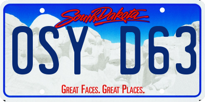 SD license plate 0SYD63
