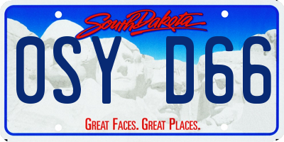 SD license plate 0SYD66