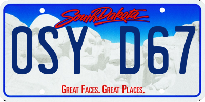 SD license plate 0SYD67