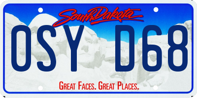 SD license plate 0SYD68