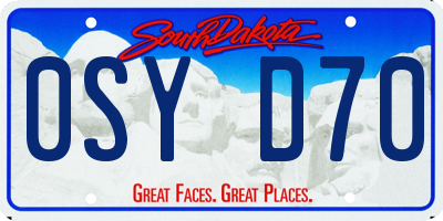 SD license plate 0SYD70