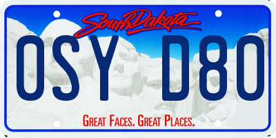 SD license plate 0SYD80