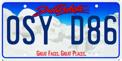 SD license plate 0SYD86