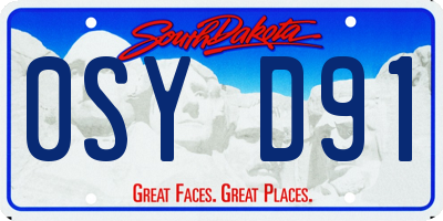 SD license plate 0SYD91
