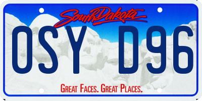 SD license plate 0SYD96