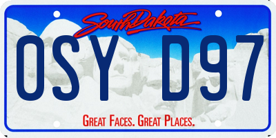 SD license plate 0SYD97