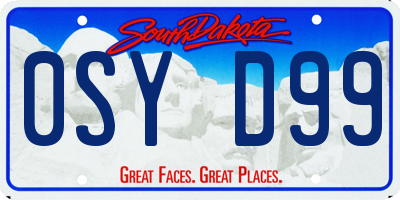 SD license plate 0SYD99