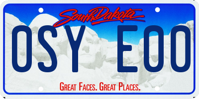 SD license plate 0SYE00