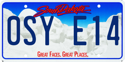 SD license plate 0SYE14