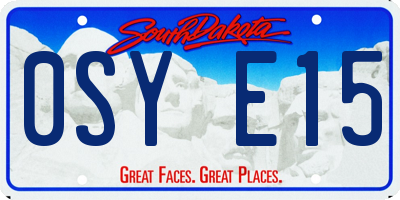 SD license plate 0SYE15