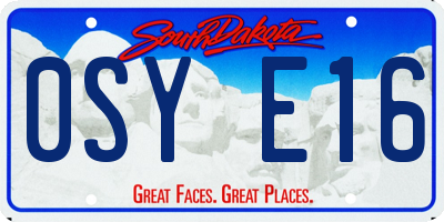 SD license plate 0SYE16