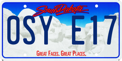 SD license plate 0SYE17