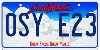 SD license plate 0SYE23