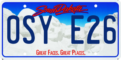 SD license plate 0SYE26
