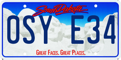 SD license plate 0SYE34