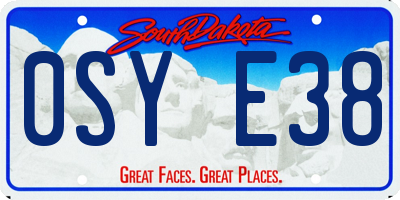 SD license plate 0SYE38