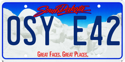SD license plate 0SYE42