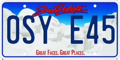 SD license plate 0SYE45