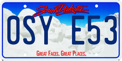 SD license plate 0SYE53