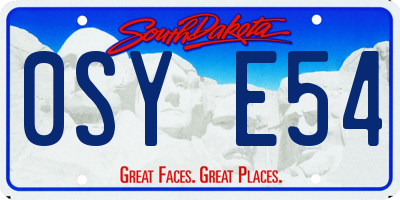 SD license plate 0SYE54
