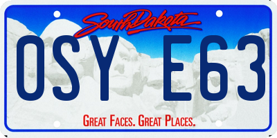 SD license plate 0SYE63