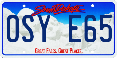 SD license plate 0SYE65
