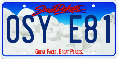 SD license plate 0SYE81