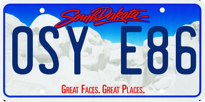 SD license plate 0SYE86