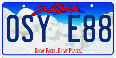 SD license plate 0SYE88
