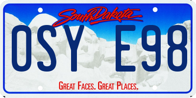 SD license plate 0SYE98