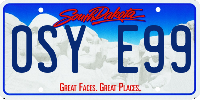 SD license plate 0SYE99