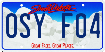 SD license plate 0SYF04
