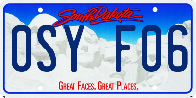 SD license plate 0SYF06