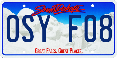 SD license plate 0SYF08
