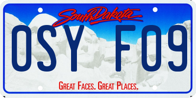 SD license plate 0SYF09