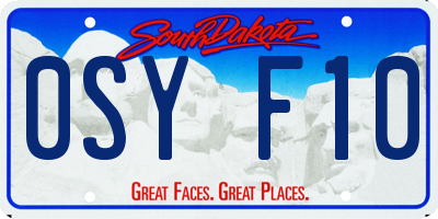SD license plate 0SYF10