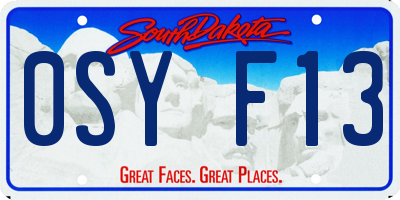 SD license plate 0SYF13
