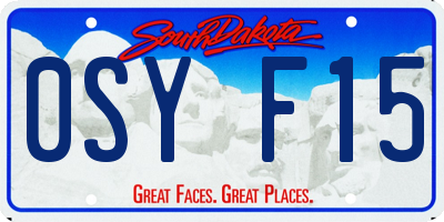 SD license plate 0SYF15