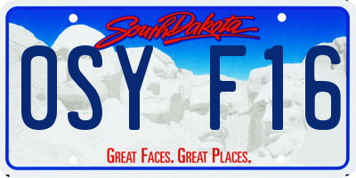 SD license plate 0SYF16