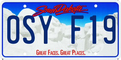 SD license plate 0SYF19