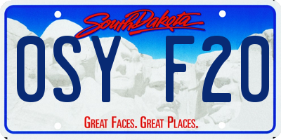 SD license plate 0SYF20