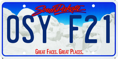 SD license plate 0SYF21