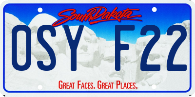 SD license plate 0SYF22
