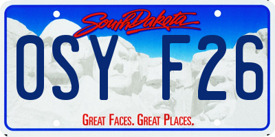 SD license plate 0SYF26