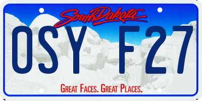 SD license plate 0SYF27