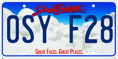 SD license plate 0SYF28