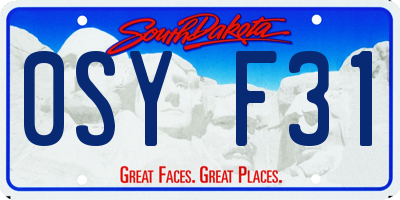 SD license plate 0SYF31