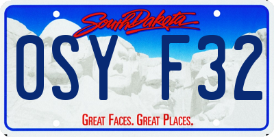 SD license plate 0SYF32