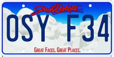 SD license plate 0SYF34