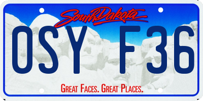 SD license plate 0SYF36